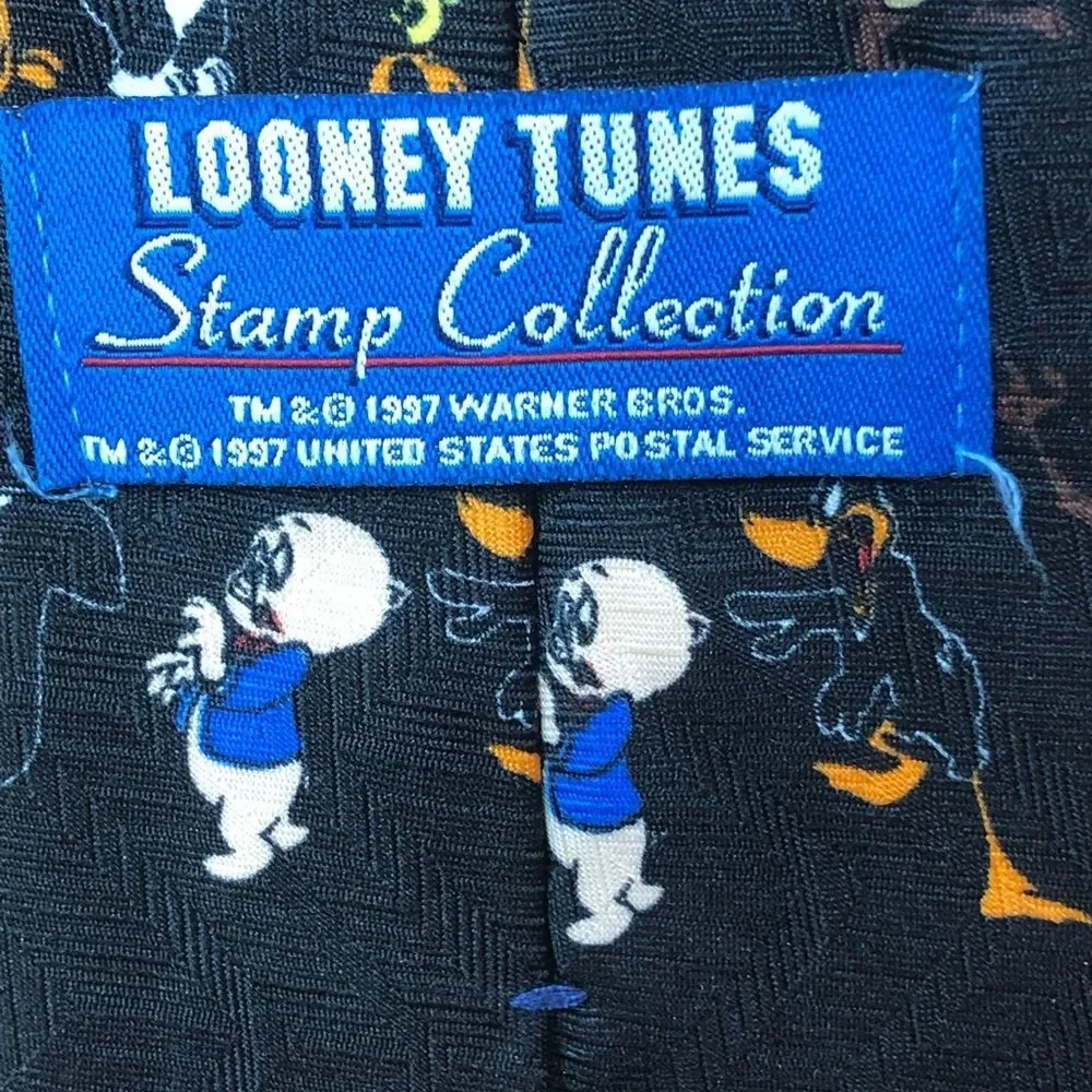 Vintage Looney Tunes Stamp Collection 1997 Tie USPS New Without Tags